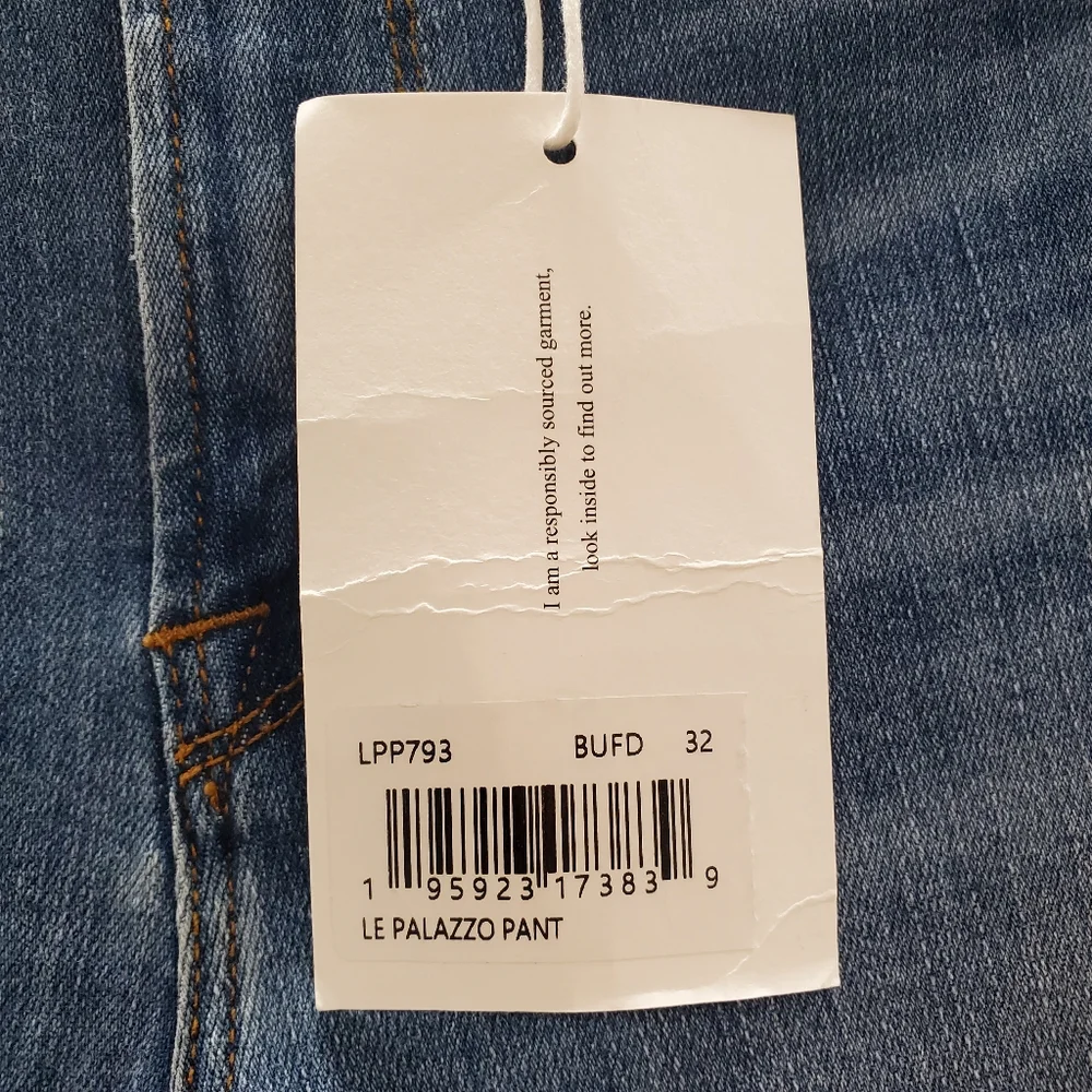 Frame Women's Size 32 Blue Le Palazzo High-Rise Wide Leg Denim Jeans Pants. - Picture 5 of 14